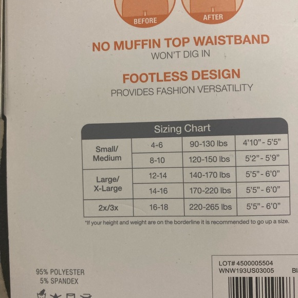 2pk NWT Footless Tights - Picture 2 of 3